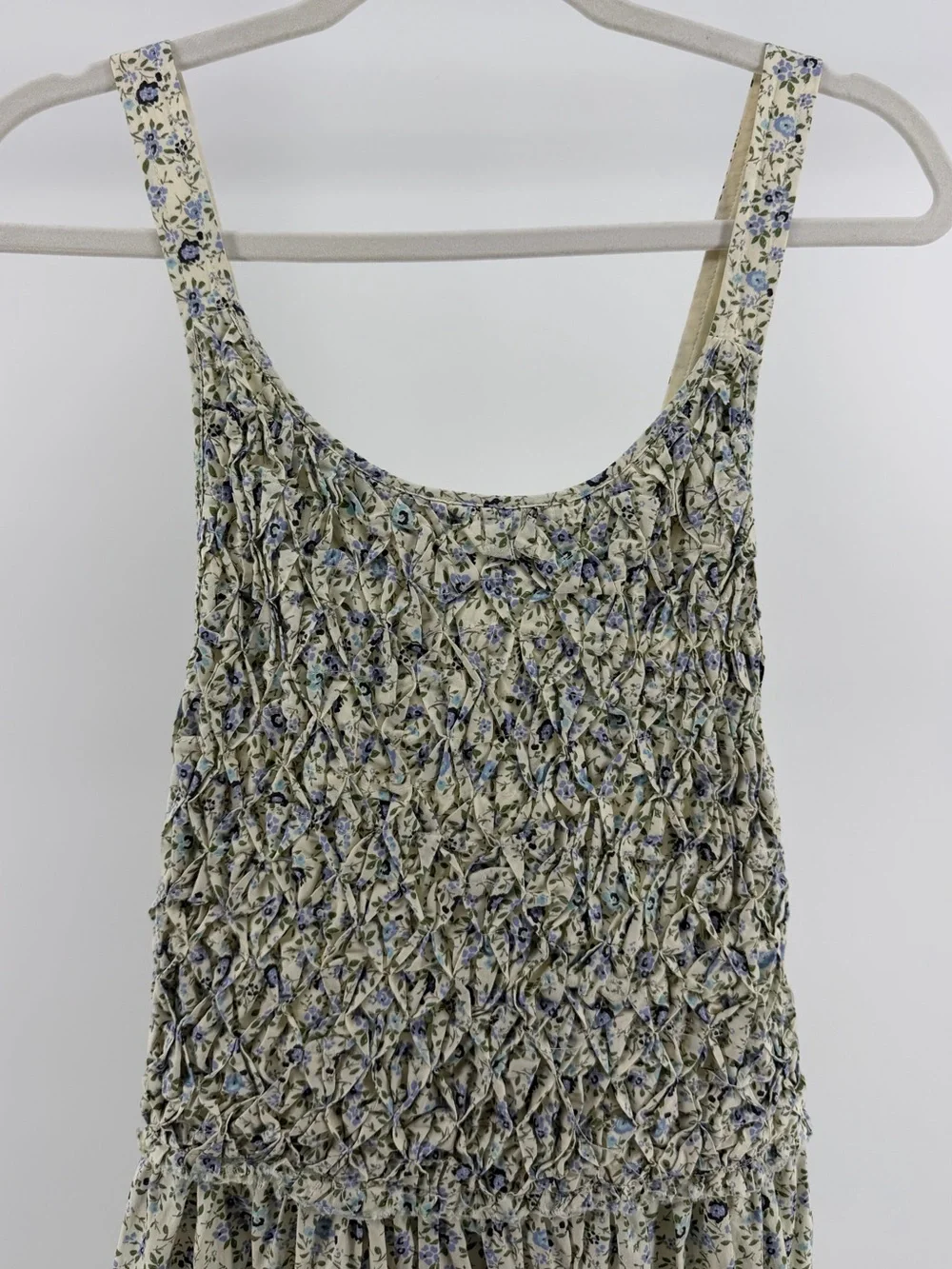NWT Free People Petunia Mini Dress, Cream Blue Floral, Women's Medium - Picture 4 of 16